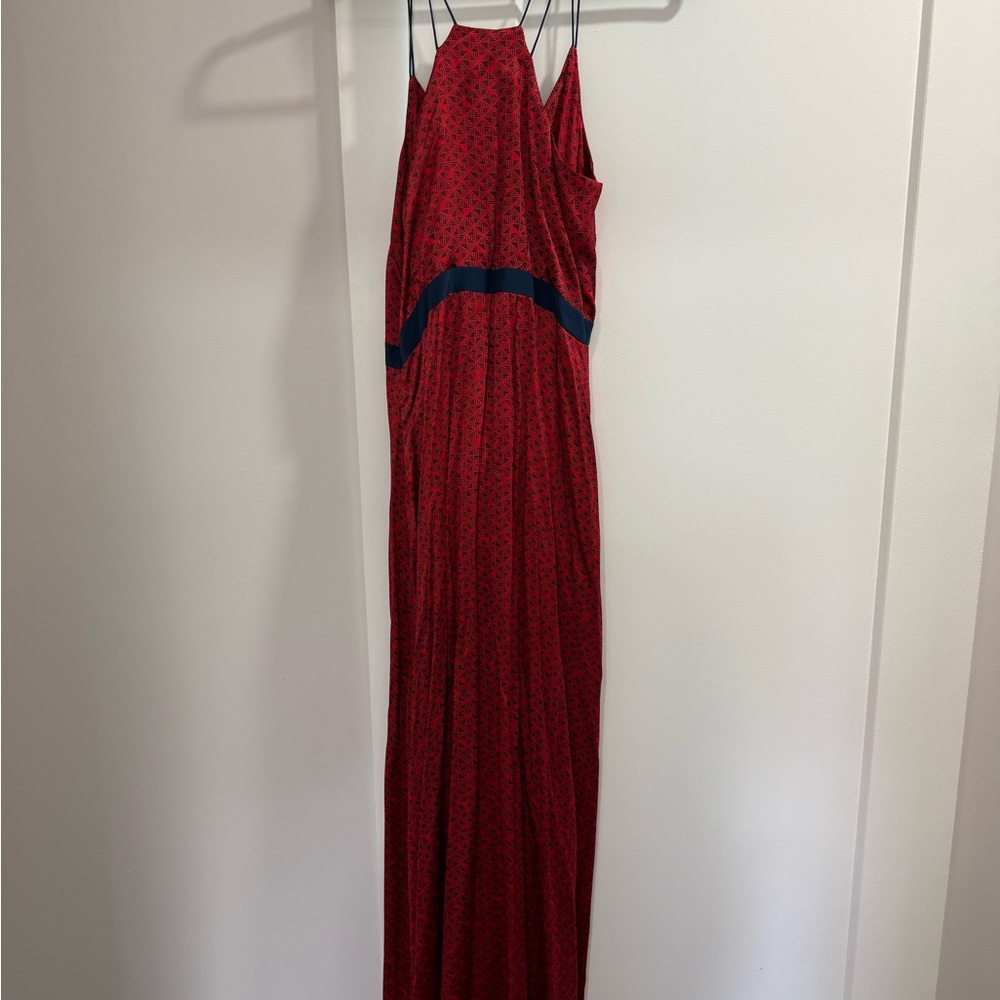 Silk size small Elegant Red Maxi Dress Metiseko